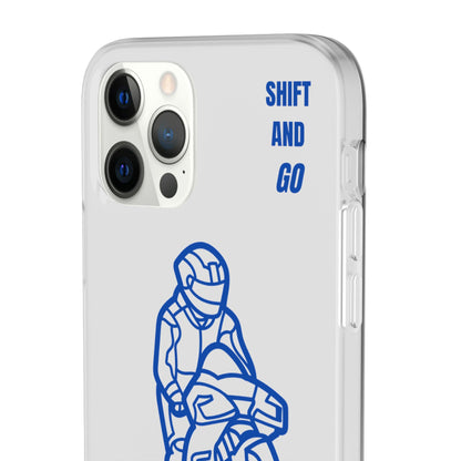 Motorcycle Flexi Cases - Shift and Go Design, Biker Gift, Phone Accessory, Sporty Case, Riding Enthusiast