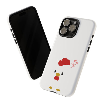 Cute Chicken Phone Case, Tough Cases for Animal Lovers, Valentine's Gift, Farmhouse Decor, Unique Mobile Accessories, Heart Design