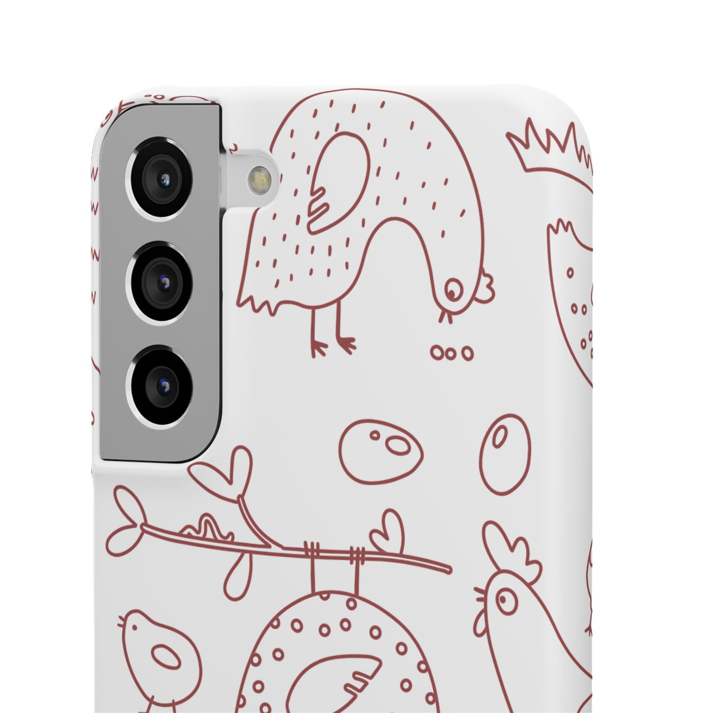 Whimsical Farmhouse Snap Cases, Cute Animal Phone Case, Chicken Design, Funny Gift for Bird Lovers, Quirky Art Mobile Cover