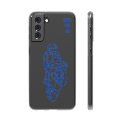 Motorcycle Flexi Cases - Shift and Go Design, Biker Gift, Phone Accessory, Sporty Case, Riding Enthusiast