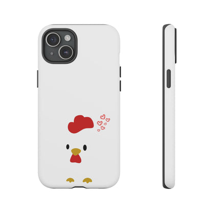 Cute Chicken Phone Case, Tough Cases for Animal Lovers, Valentine's Gift, Farmhouse Decor, Unique Mobile Accessories, Heart Design
