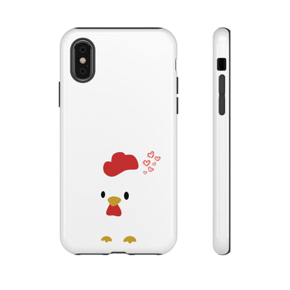 Cute Chicken Phone Case, Tough Cases for Animal Lovers, Valentine's Gift, Farmhouse Decor, Unique Mobile Accessories, Heart Design