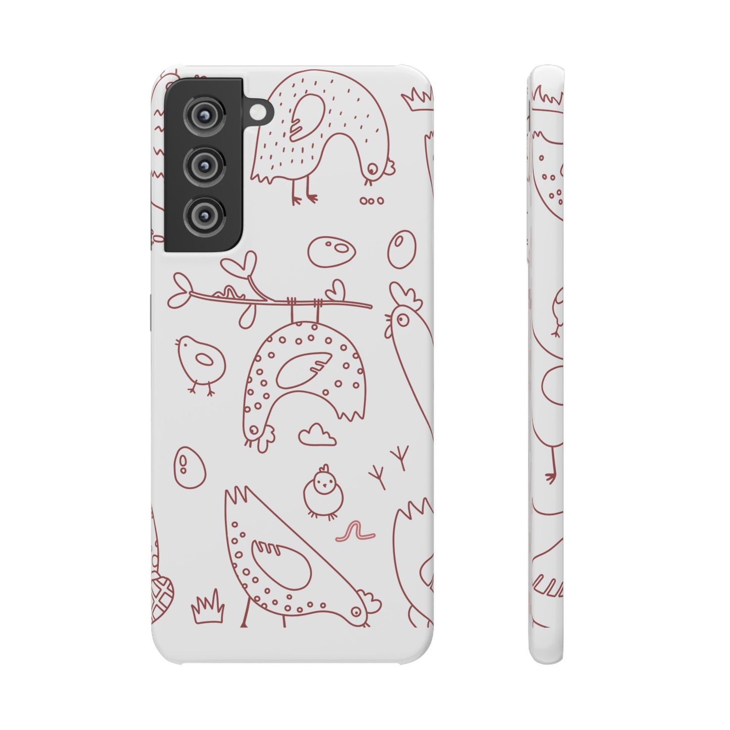 Whimsical Farmhouse Snap Cases, Cute Animal Phone Case, Chicken Design, Funny Gift for Bird Lovers, Quirky Art Mobile Cover