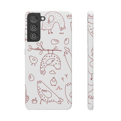 Whimsical Farmhouse Snap Cases, Cute Animal Phone Case, Chicken Design, Funny Gift for Bird Lovers, Quirky Art Mobile Cover