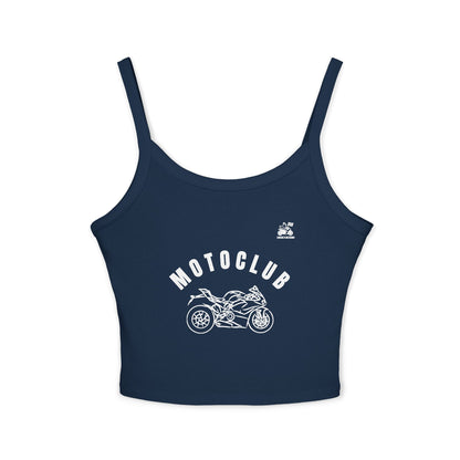 Motorcycle Enthusiast Women's Spaghetti Strap Tank Top, Moto Club Apparel, Perfect Gift for Riders, Biker Summer Style, Casual Streetwear