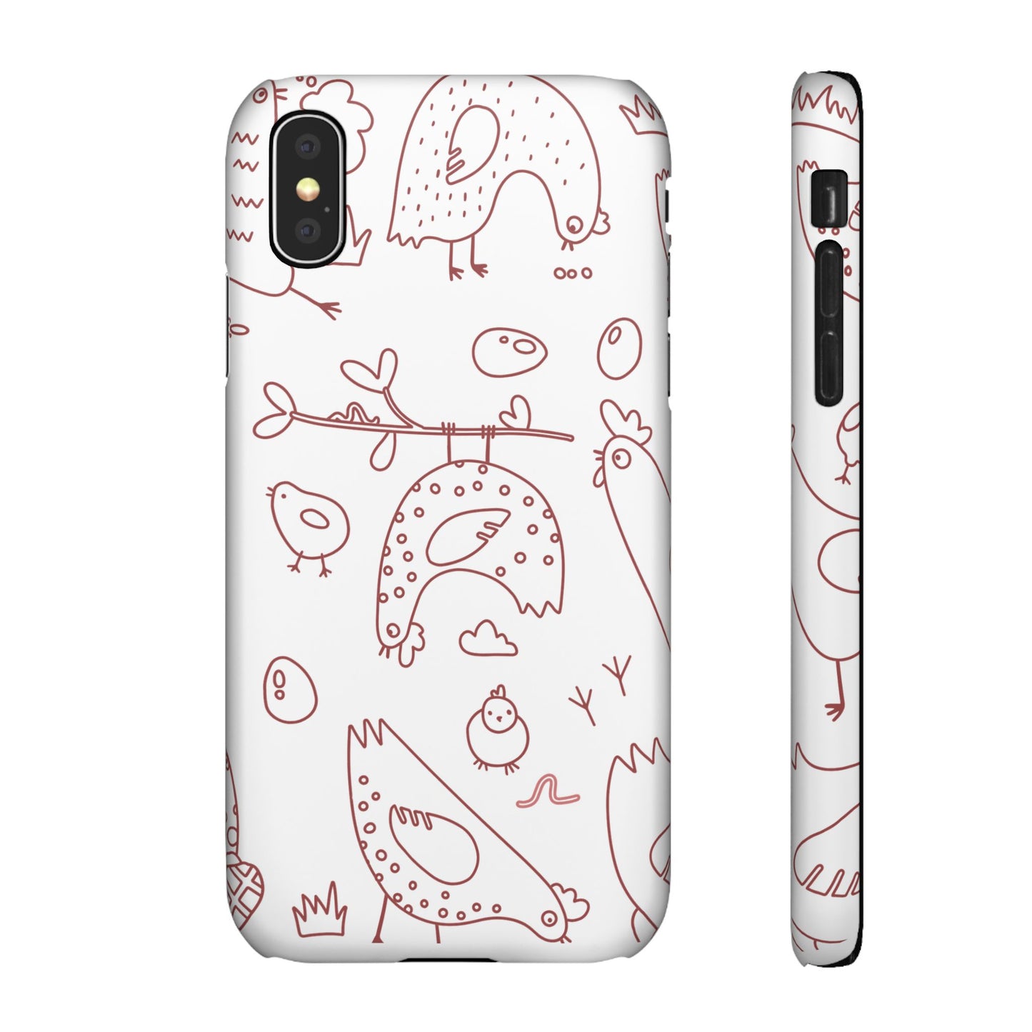 Whimsical Farmhouse Snap Cases, Cute Animal Phone Case, Chicken Design, Funny Gift for Bird Lovers, Quirky Art Mobile Cover