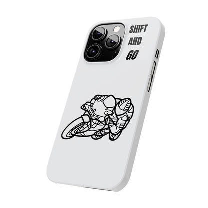Motorcycle Slim Phone Cases - Shift and Go, Biker Gift, Moto Lover Accessory, Phone Protection, Unique Motorcycle Design