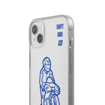 Motorcycle Flexi Cases - Shift and Go Design, Biker Gift, Phone Accessory, Sporty Case, Riding Enthusiast
