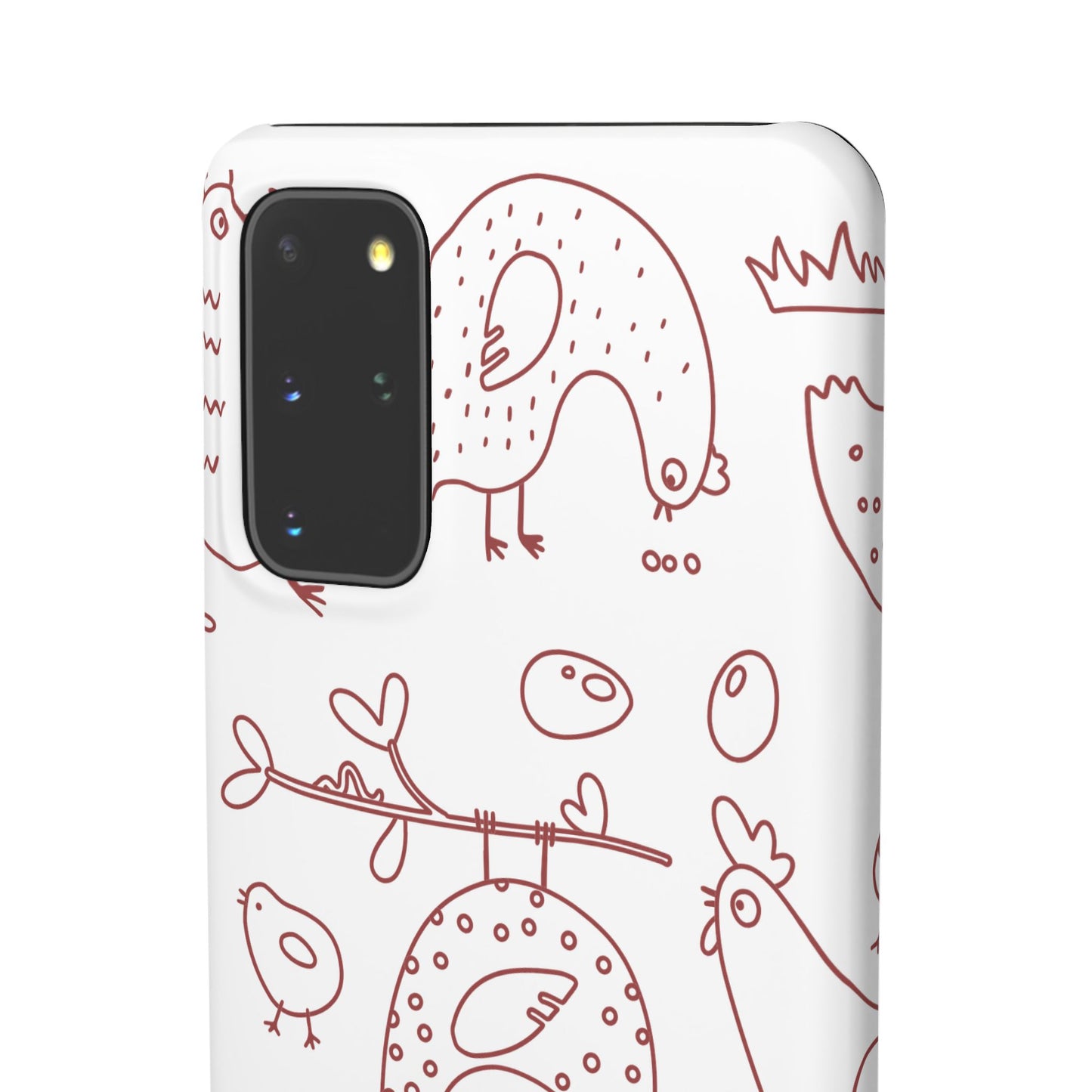 Whimsical Farmhouse Snap Cases, Cute Animal Phone Case, Chicken Design, Funny Gift for Bird Lovers, Quirky Art Mobile Cover
