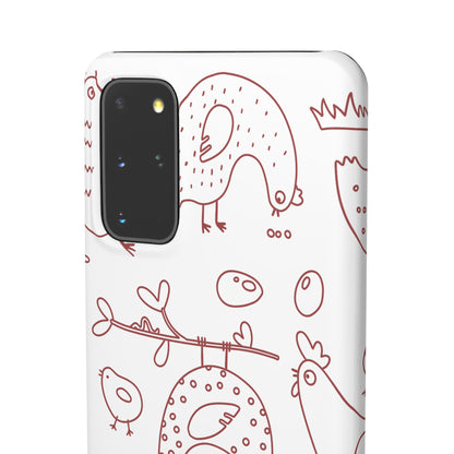 Whimsical Farmhouse Snap Cases, Cute Animal Phone Case, Chicken Design, Funny Gift for Bird Lovers, Quirky Art Mobile Cover