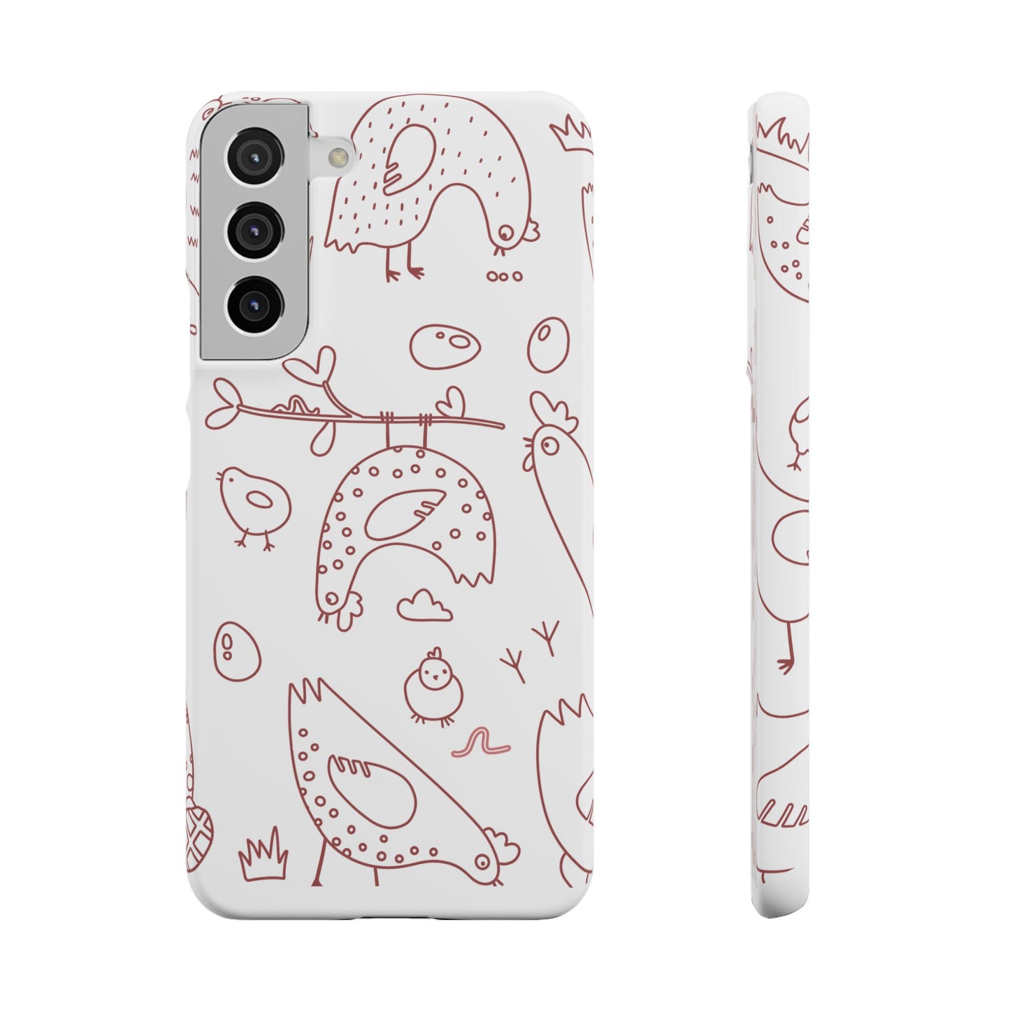 Whimsical Farmhouse Snap Cases, Cute Animal Phone Case, Chicken Design, Funny Gift for Bird Lovers, Quirky Art Mobile Cover