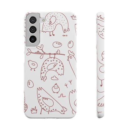 Whimsical Farmhouse Snap Cases, Cute Animal Phone Case, Chicken Design, Funny Gift for Bird Lovers, Quirky Art Mobile Cover