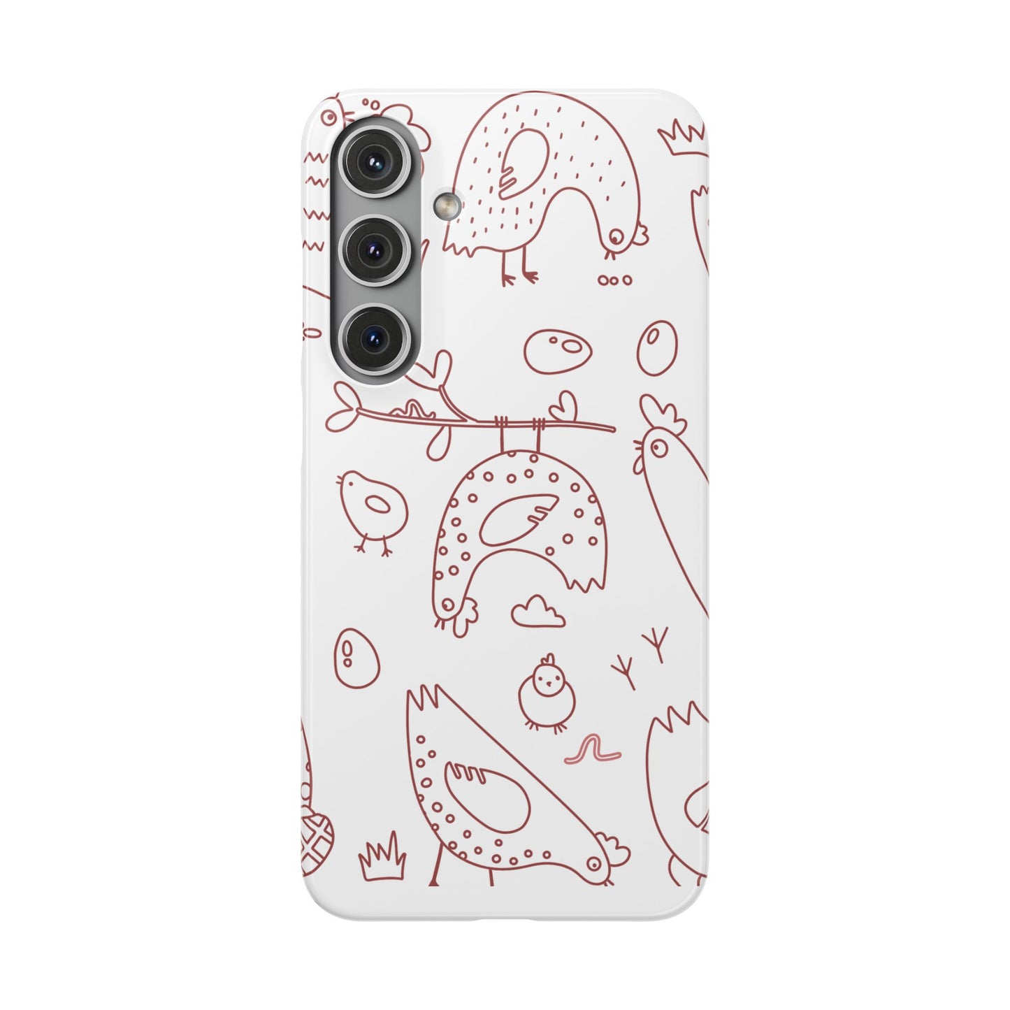 Whimsical Farmhouse Snap Cases, Cute Animal Phone Case, Chicken Design, Funny Gift for Bird Lovers, Quirky Art Mobile Cover