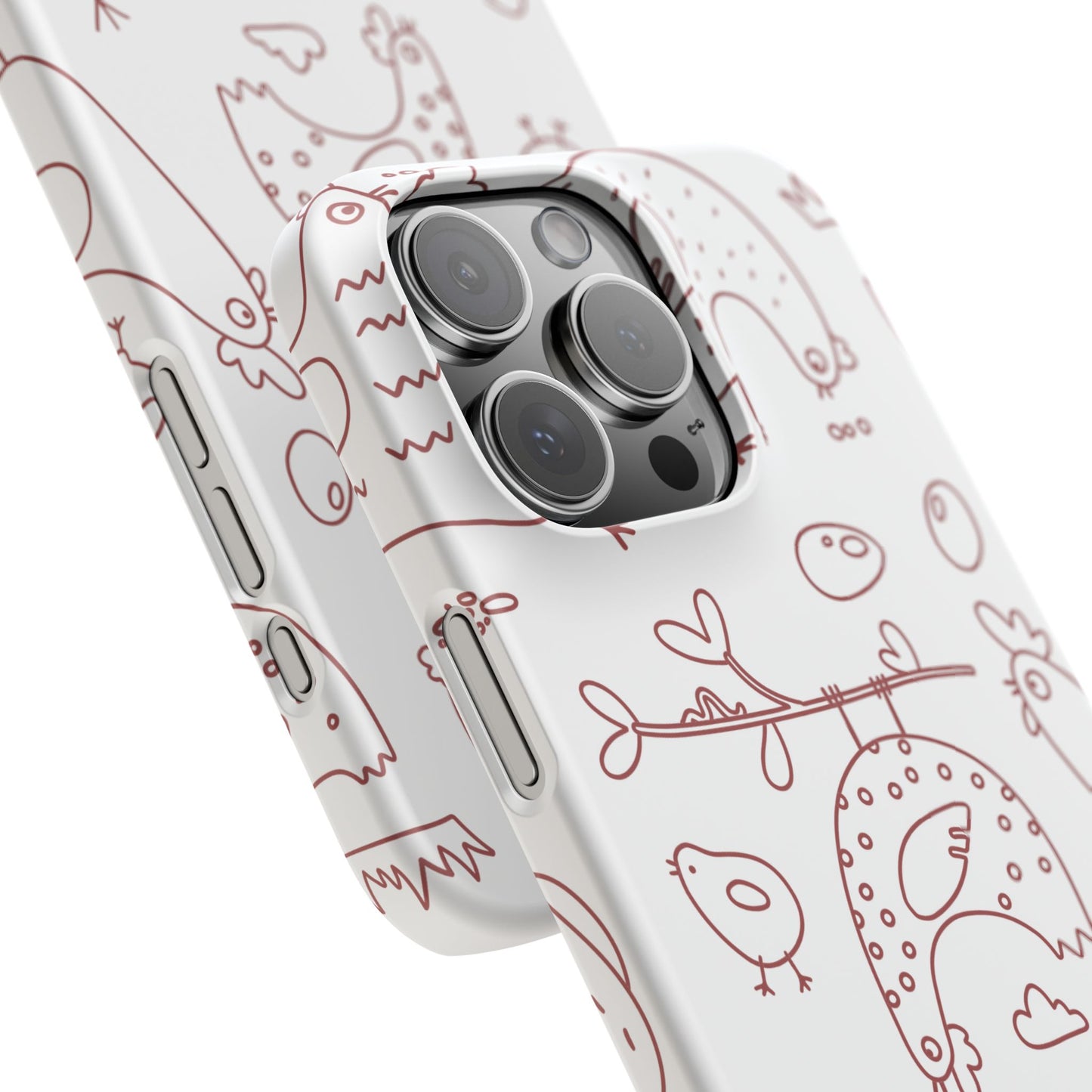 Whimsical Farmhouse Snap Cases, Cute Animal Phone Case, Chicken Design, Funny Gift for Bird Lovers, Quirky Art Mobile Cover