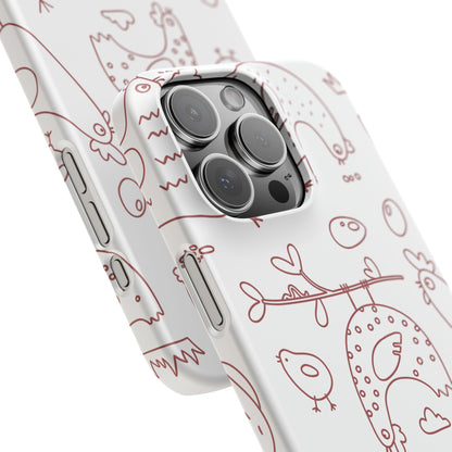 Whimsical Farmhouse Snap Cases, Cute Animal Phone Case, Chicken Design, Funny Gift for Bird Lovers, Quirky Art Mobile Cover