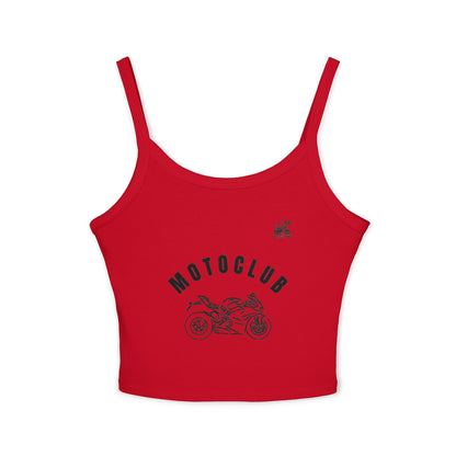 Motorcycle Enthusiast Women's Spaghetti Strap Tank Top, Moto Club Apparel, Perfect Gift for Riders, Biker Summer Style, Casual Streetwear