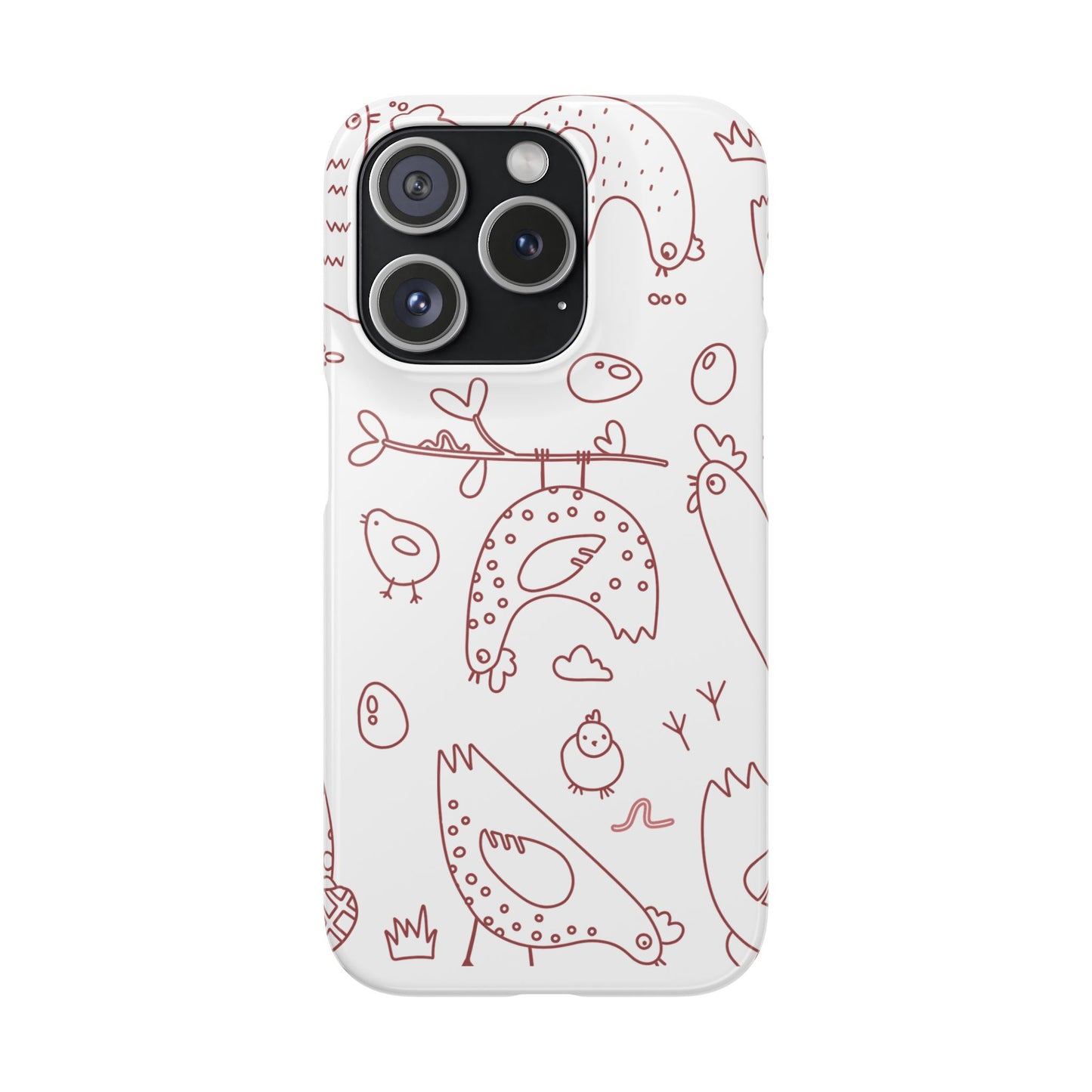 Whimsical Farmhouse Snap Cases, Cute Animal Phone Case, Chicken Design, Funny Gift for Bird Lovers, Quirky Art Mobile Cover