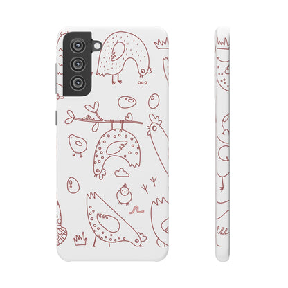 Whimsical Farmhouse Snap Cases, Cute Animal Phone Case, Chicken Design, Funny Gift for Bird Lovers, Quirky Art Mobile Cover