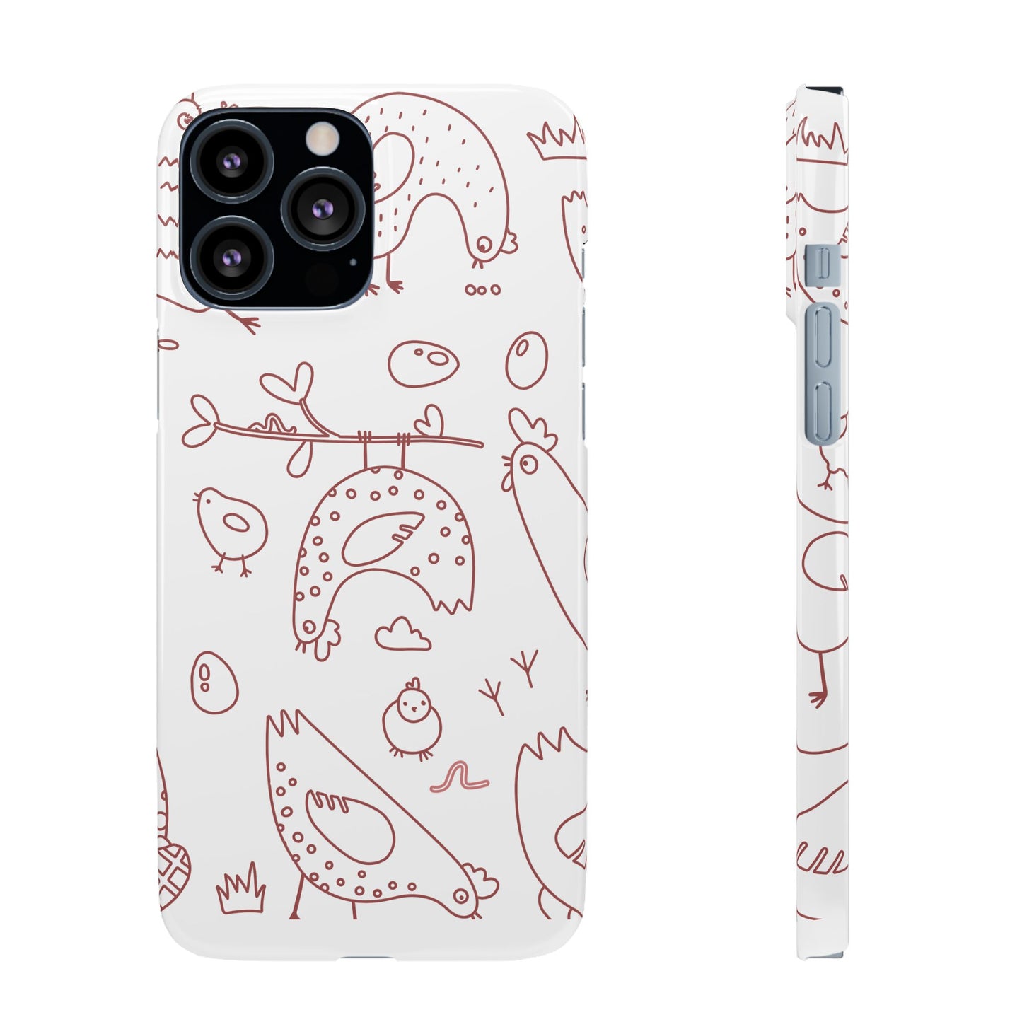 Whimsical Farmhouse Snap Cases, Cute Animal Phone Case, Chicken Design, Funny Gift for Bird Lovers, Quirky Art Mobile Cover