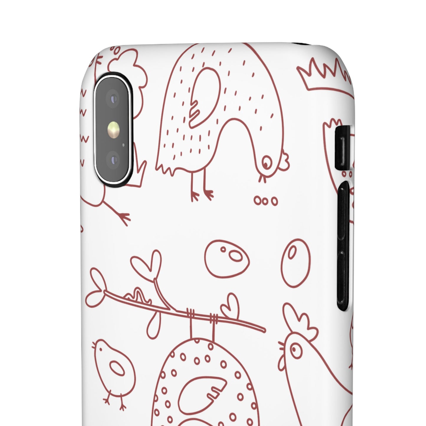 Whimsical Farmhouse Snap Cases, Cute Animal Phone Case, Chicken Design, Funny Gift for Bird Lovers, Quirky Art Mobile Cover