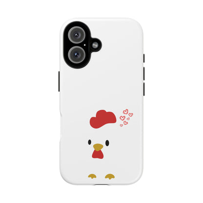 Cute Chicken Phone Case, Tough Cases for Animal Lovers, Valentine's Gift, Farmhouse Decor, Unique Mobile Accessories, Heart Design