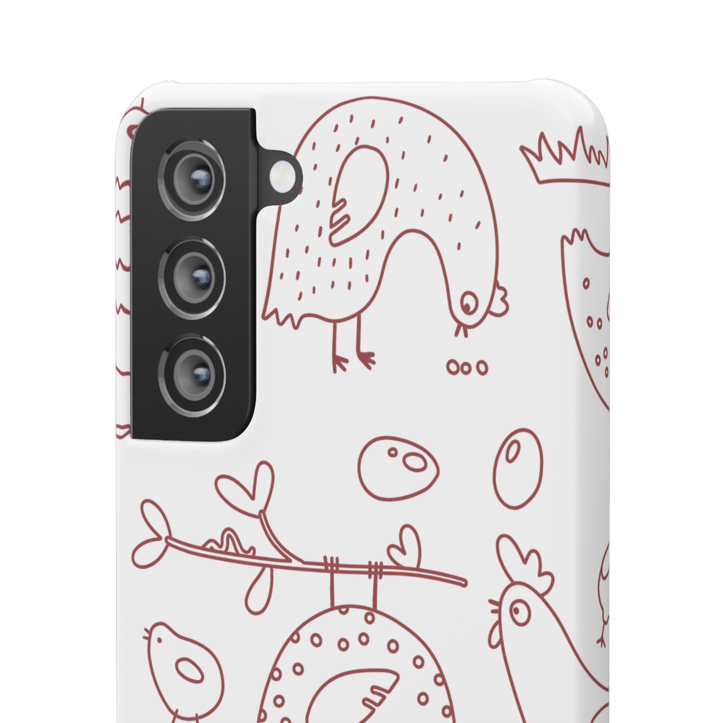 Whimsical Farmhouse Snap Cases, Cute Animal Phone Case, Chicken Design, Funny Gift for Bird Lovers, Quirky Art Mobile Cover