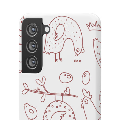 Whimsical Farmhouse Snap Cases, Cute Animal Phone Case, Chicken Design, Funny Gift for Bird Lovers, Quirky Art Mobile Cover