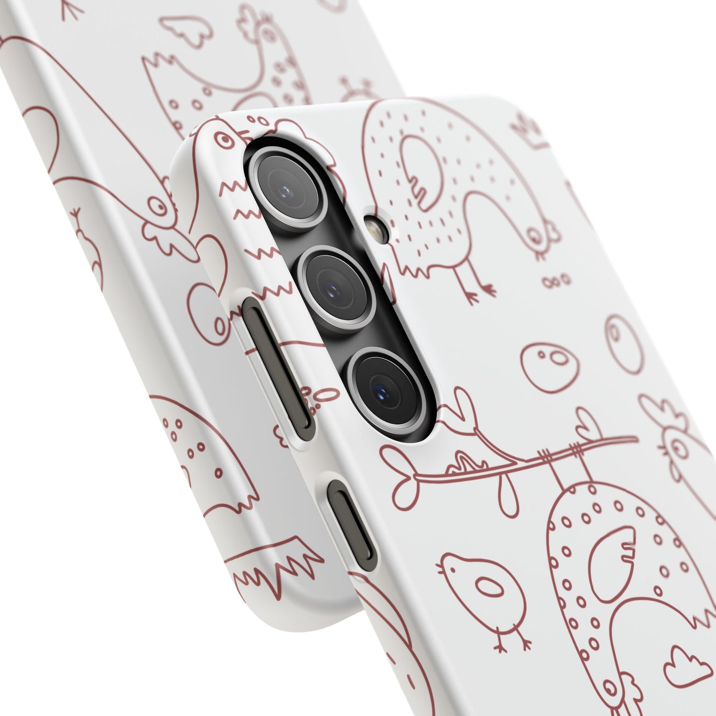 Whimsical Farmhouse Snap Cases, Cute Animal Phone Case, Chicken Design, Funny Gift for Bird Lovers, Quirky Art Mobile Cover