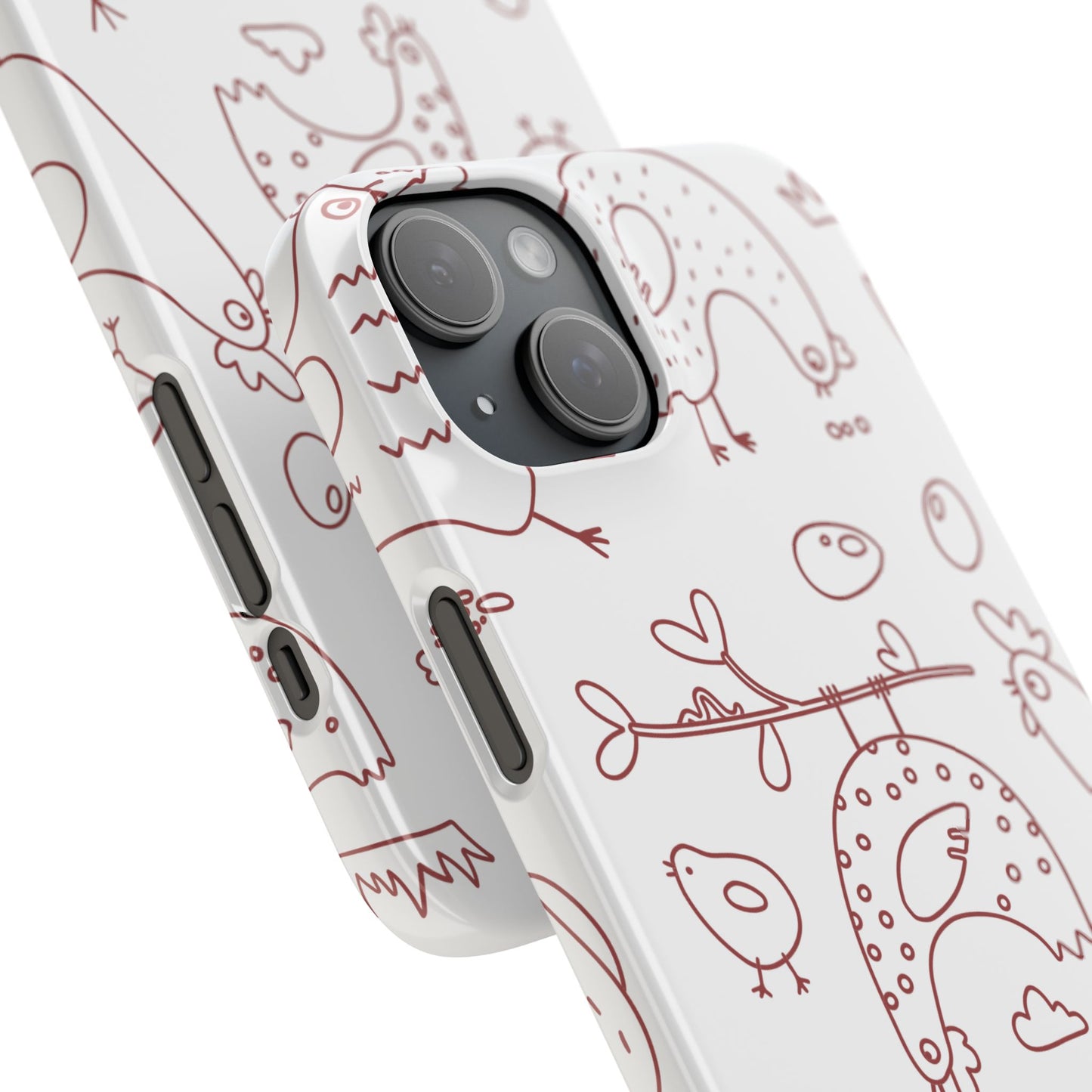 Whimsical Farmhouse Snap Cases, Cute Animal Phone Case, Chicken Design, Funny Gift for Bird Lovers, Quirky Art Mobile Cover