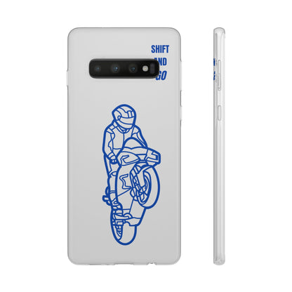 Motorcycle Flexi Cases - Shift and Go Design, Biker Gift, Phone Accessory, Sporty Case, Riding Enthusiast