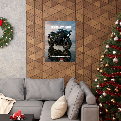 Affiche murale verticale mate H2R WallArt pour moto – 320+ Club Supercharged Madness