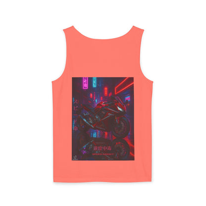 650r Backprint Cool Motorcycle Graphic Tank Top - Unisex Garment-Dyed
