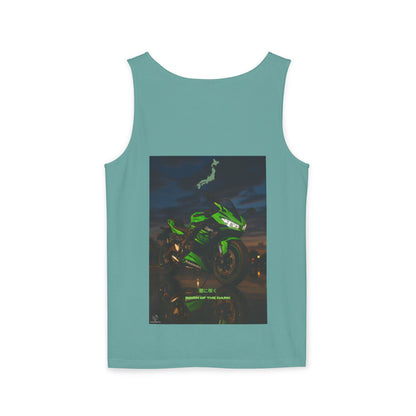 Zx6r Backprint Nice Custom Motorcycle Graphic Tank Top - Unisex Garment-Dyed