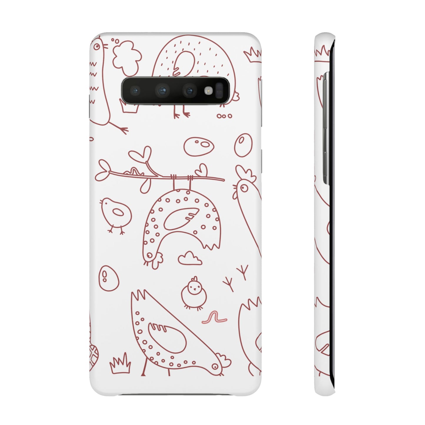 Whimsical Farmhouse Snap Cases, Cute Animal Phone Case, Chicken Design, Funny Gift for Bird Lovers, Quirky Art Mobile Cover