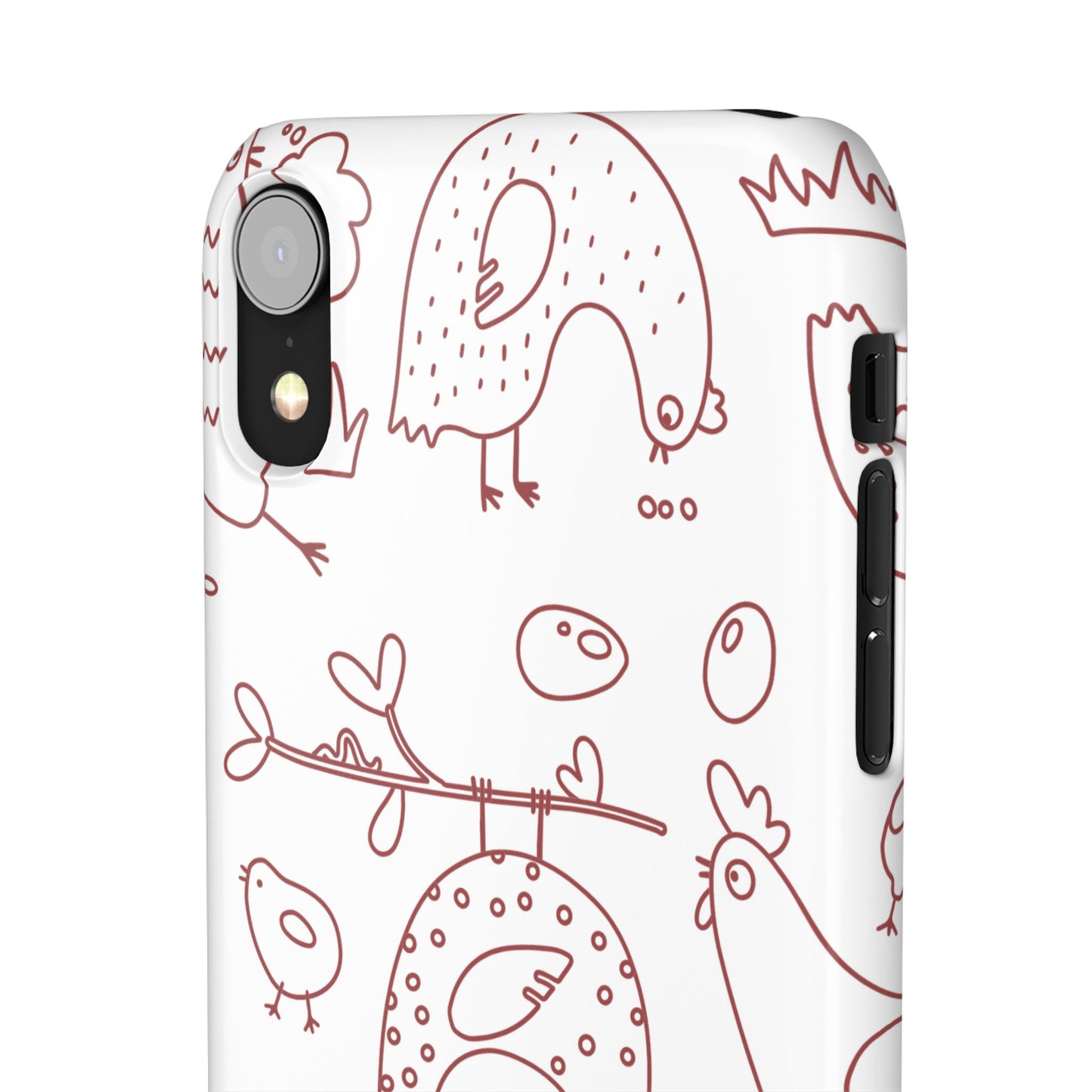 Whimsical Farmhouse Snap Cases, Cute Animal Phone Case, Chicken Design, Funny Gift for Bird Lovers, Quirky Art Mobile Cover