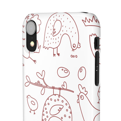 Whimsical Farmhouse Snap Cases, Cute Animal Phone Case, Chicken Design, Funny Gift for Bird Lovers, Quirky Art Mobile Cover