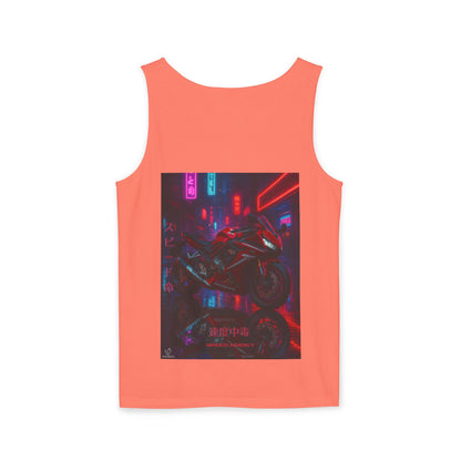 650r Backprint Cool Motorcycle Graphic Tank Top - Unisex Garment-Dyed