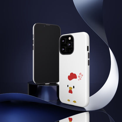 Cute Chicken Phone Case, Tough Cases for Animal Lovers, Valentine's Gift, Farmhouse Decor, Unique Mobile Accessories, Heart Design