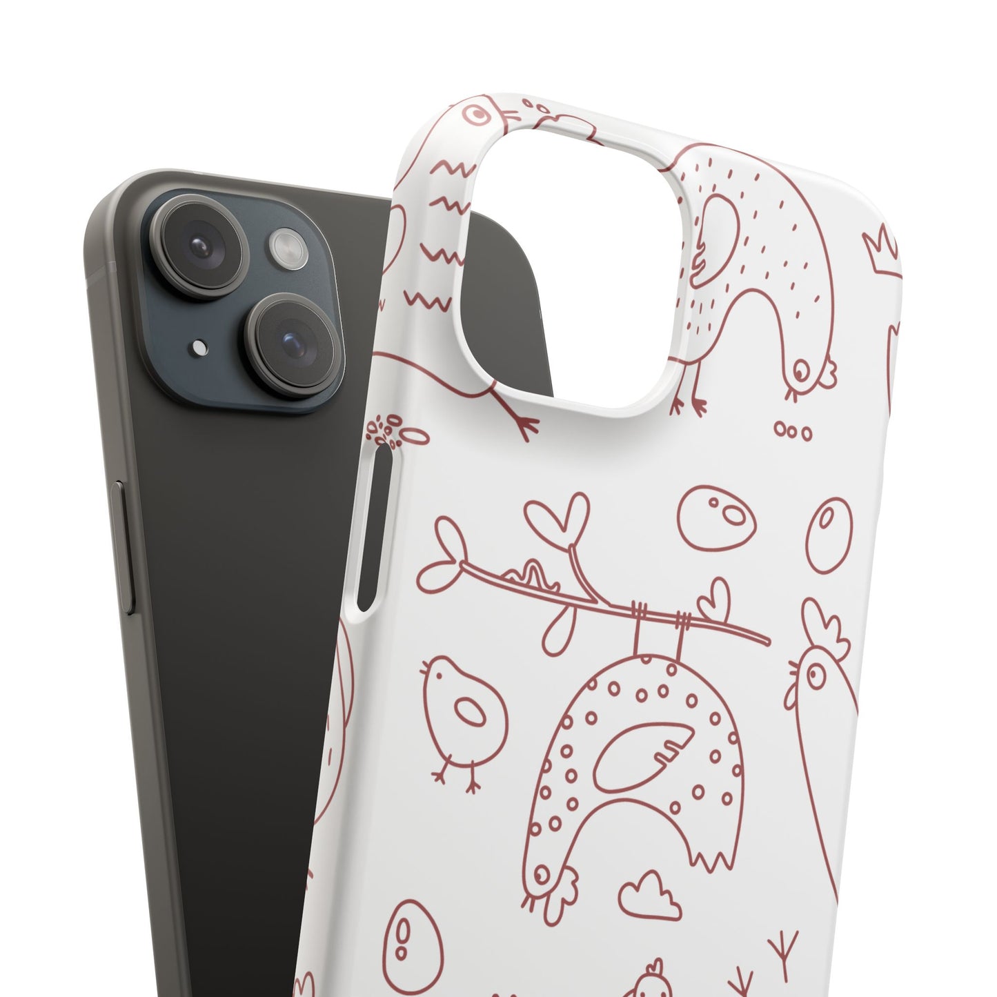 Whimsical Farmhouse Snap Cases, Cute Animal Phone Case, Chicken Design, Funny Gift for Bird Lovers, Quirky Art Mobile Cover