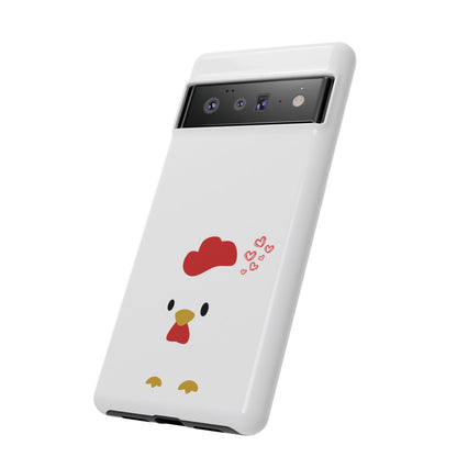 Cute Chicken Phone Case, Tough Cases for Animal Lovers, Valentine's Gift, Farmhouse Decor, Unique Mobile Accessories, Heart Design