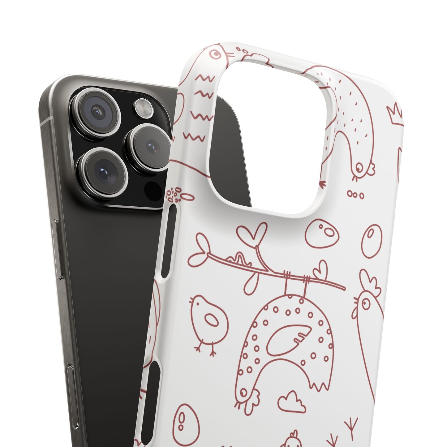 Whimsical Farmhouse Snap Cases, Cute Animal Phone Case, Chicken Design, Funny Gift for Bird Lovers, Quirky Art Mobile Cover