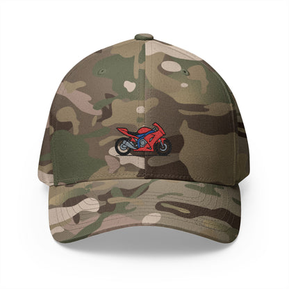 Red Motorcycle Embroidered Cap - Perfect Gift for Bikers and Riders