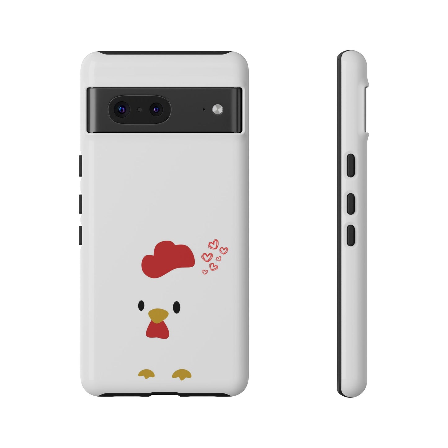 Cute Chicken Phone Case, Tough Cases for Animal Lovers, Valentine's Gift, Farmhouse Decor, Unique Mobile Accessories, Heart Design