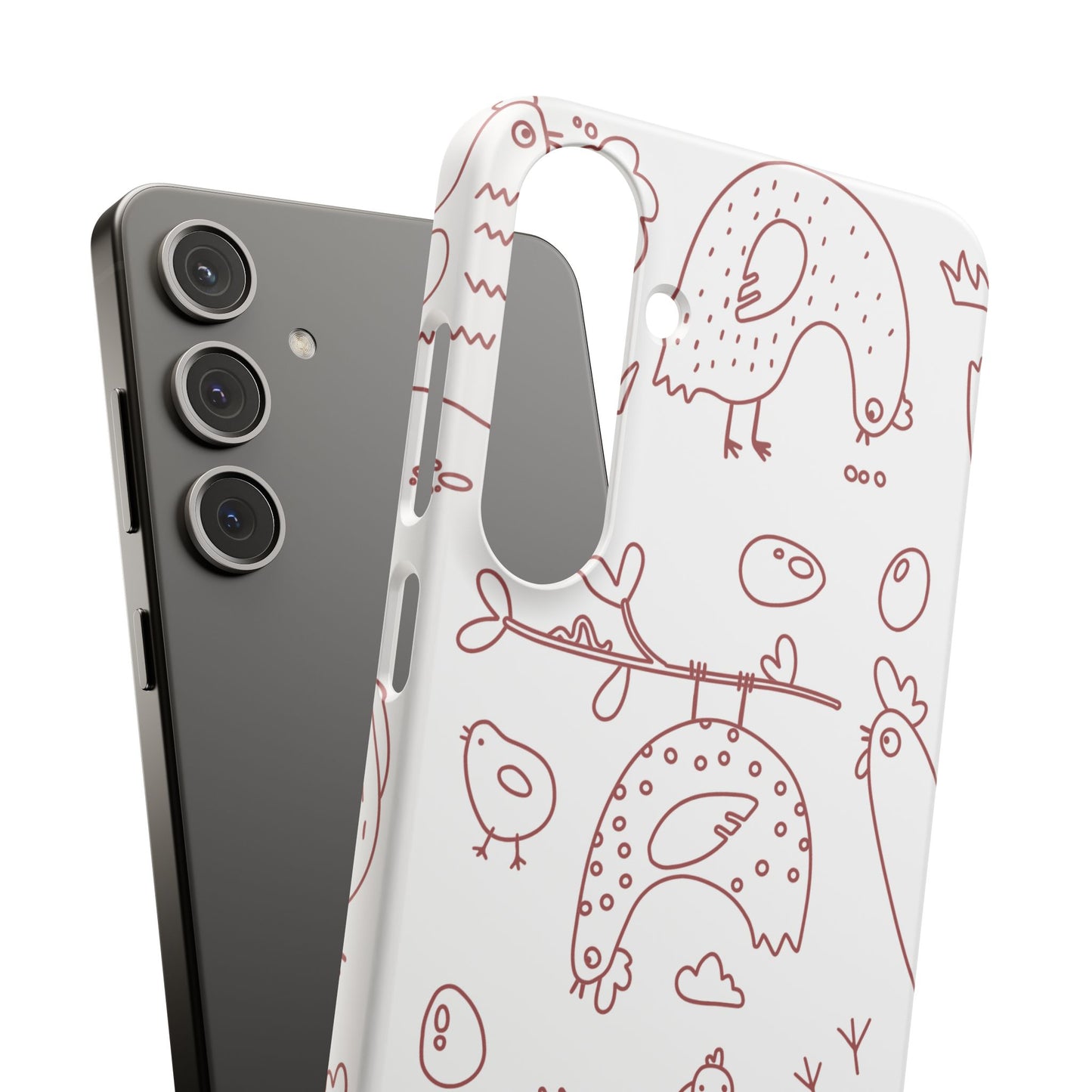 Whimsical Farmhouse Snap Cases, Cute Animal Phone Case, Chicken Design, Funny Gift for Bird Lovers, Quirky Art Mobile Cover