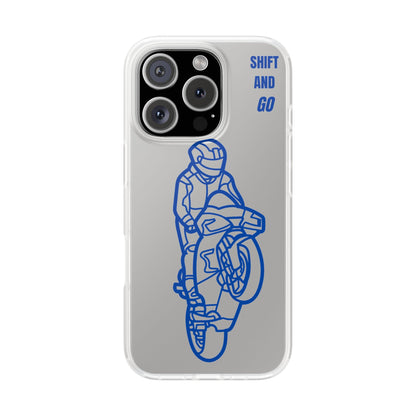 Motorcycle Flexi Cases - Shift and Go Design, Biker Gift, Phone Accessory, Sporty Case, Riding Enthusiast