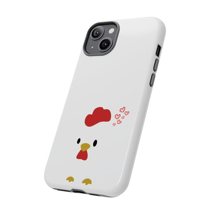 Cute Chicken Phone Case, Tough Cases for Animal Lovers, Valentine's Gift, Farmhouse Decor, Unique Mobile Accessories, Heart Design