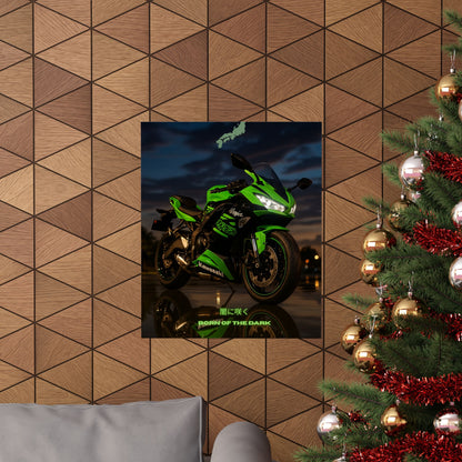 Affiche verticale mate Kawasaki Zx6r - Born of the Dark - Décoration murale idéale pour les passionnés d'automobile