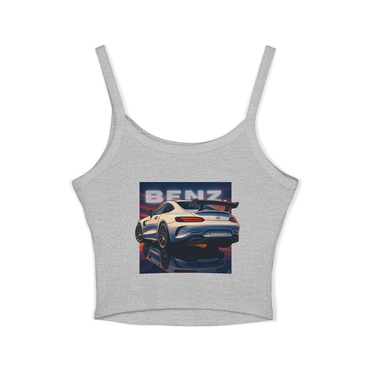 Benz Graphic Women's Spaghetti Strap Tank Top - Stylish Automotive Apparel