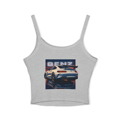 Benz Graphic Women's Spaghetti Strap Tank Top - Stylish Automotive Apparel