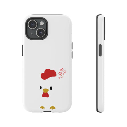 Cute Chicken Phone Case, Tough Cases for Animal Lovers, Valentine's Gift, Farmhouse Decor, Unique Mobile Accessories, Heart Design